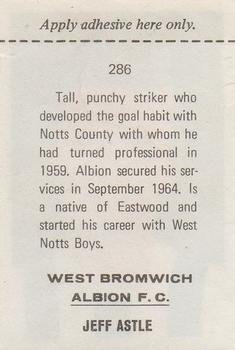1968-69 FKS Publishers Wonderful World of Soccer Stars #286 Jeff Astle Back