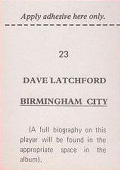 1974-75 FKS Wonderful World of Soccer Stars #23 Dave Latchford Back