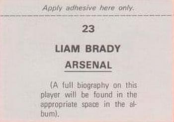 1976-77 FKS Soccer Stars #23 Liam Brady Back