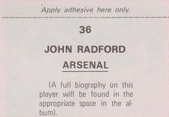 1976-77 FKS Soccer Stars #36 John Radford Back