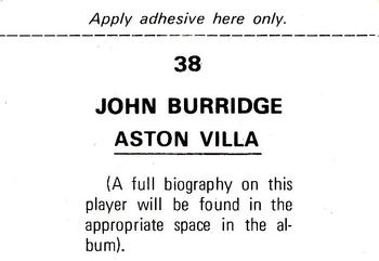 1976-77 FKS Soccer Stars #38 John Burridge Back