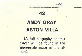 1976-77 FKS Soccer Stars #42 Andy Gray Back