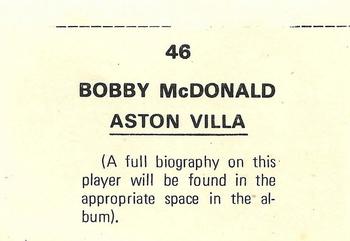1976-77 FKS Soccer Stars #46 Bobby McDonald Back