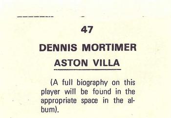 1976-77 FKS Soccer Stars #47 Dennis Mortimer Back