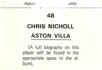 1976-77 FKS Soccer Stars #48 Chris Nicholl Back