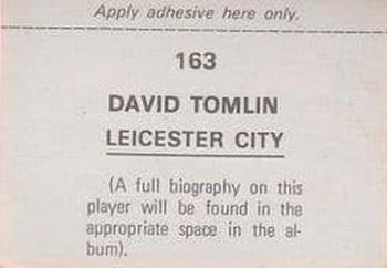 1976-77 FKS Soccer Stars #163 David Tomlin Back