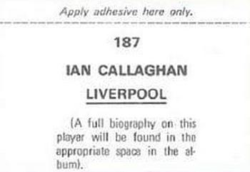 1976-77 FKS Soccer Stars #187 Ian Callaghan Back