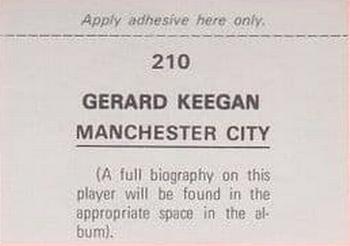 1976-77 FKS Soccer Stars #210 Gerard Keegan Back