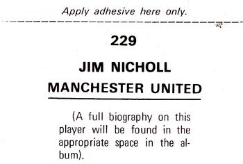 1976-77 FKS Soccer Stars #229 Jimmy Nicholl Back