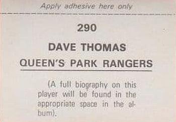 1976-77 FKS Soccer Stars #290 Dave Thomas Back