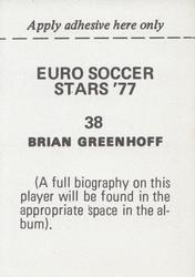 1977 FKS Euro Soccer Stars '77 #38 Brian Greenhoff Back