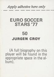1977 FKS Euro Soccer Stars '77 #50 Croy Back
