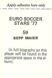 1977 FKS Euro Soccer Stars '77 #59 Maier Back