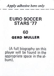 1977 FKS Euro Soccer Stars '77 #60 Gerd Muller Back