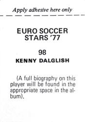 1977 FKS Euro Soccer Stars '77 #98 Kenny Dalglish Back