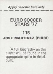 1977 FKS Euro Soccer Stars '77 #115 Pirri Back
