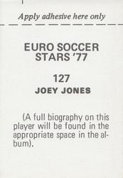 1977 FKS Euro Soccer Stars '77 #127 Joey Jones Back