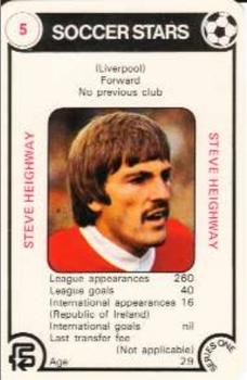 1977-78 FKS Trump Soccer Stars Series One #5 Steve Heighway Front