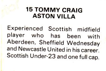 1979-80 FKS Publishers Soccer Stars 80 #15 Tommy Craig Back