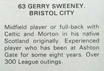 1979-80 FKS Publishers Soccer Stars 80 #63 Gerry Sweeney Back