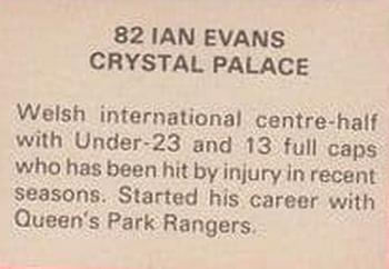 1979-80 FKS Publishers Soccer Stars 80 #82 Ian Evans Back