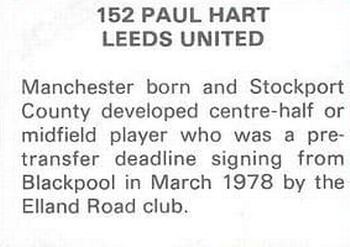1979-80 FKS Publishers Soccer Stars 80 #152 Paul Hart Back
