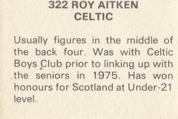 1979-80 FKS Publishers Soccer Stars 80 #322 Roy Aitken Back
