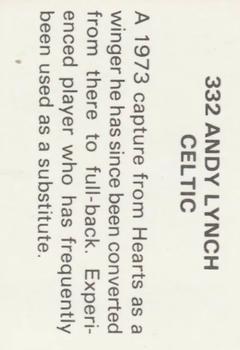 1979-80 FKS Publishers Soccer Stars 80 #332 Andy Lynch Back
