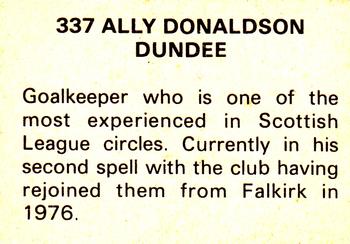 1979-80 FKS Publishers Soccer Stars 80 #337 Ally Donaldson Back