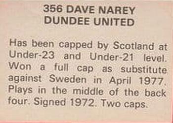 1979-80 FKS Publishers Soccer Stars 80 #356 Dave Narey Back
