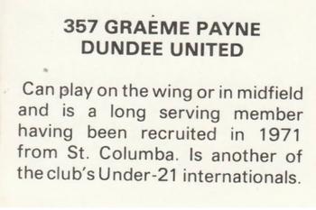 1979-80 FKS Publishers Soccer Stars 80 #357 Graeme Payne Back
