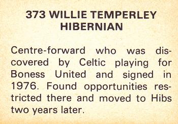 1979-80 FKS Publishers Soccer Stars 80 #373 Willie Temperley Back