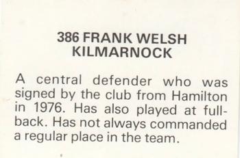 1979-80 FKS Publishers Soccer Stars 80 #386 Frank Welsh Back