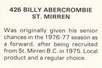 1979-80 FKS Publishers Soccer Stars 80 #426 Billy Abercromby Back