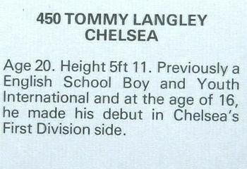 1979-80 FKS Publishers Soccer Stars 80 #450 Tommy Langley Back