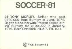 1980-81 FKS Publishers Soccer-81 #24 Tony Morley Back