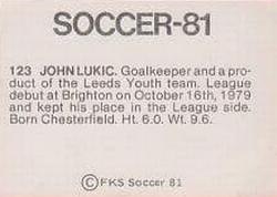 1980-81 FKS Publishers Soccer-81 #123 Jovan Lukic Back