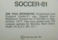 1980-81 FKS Publishers Soccer-81 #298 Paul Bradshaw Back