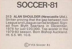 1980-81 FKS Publishers Soccer-81 #313 Alan Shoulder Back