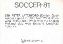1980-81 FKS Publishers Soccer-81 #359 Peter Latchford Back