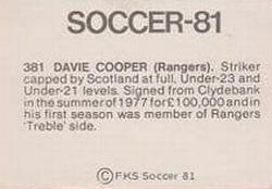 1980-81 FKS Publishers Soccer-81 #381 Davie Cooper Back