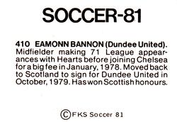 1980-81 FKS Publishers Soccer-81 #410 Eamonn Bannon Back