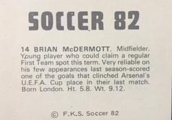 1981-82 FKS Publishers Soccer 82 #14 Brian McDermott Back