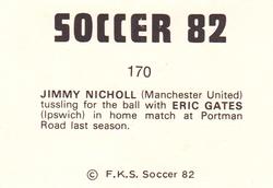 1981-82 FKS Publishers Soccer 82 #170 Jimmy Nicholl / Eric Gates Back