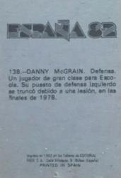 1982 FHER Publishers Spain #138 Danny McGrain Back