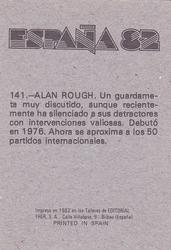1982 FHER Publishers Spain #141 Alan Rough Back
