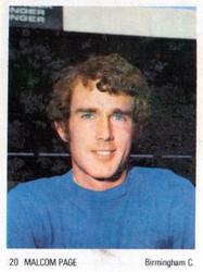 1972-73 Americana Soccer Parade #20 Malcolm Page Front