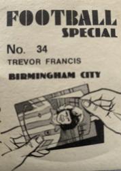 1977-78 Americana Football Special #34 Trevor Francis Back