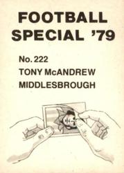 1978-79 Americana Football Special 79 #222 Tony McAndrew Back