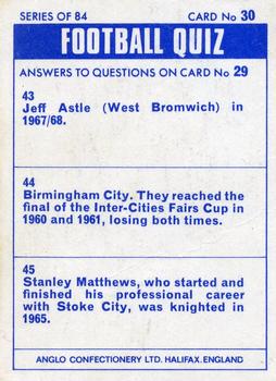 1969-70 Anglo Confectionery Football Quiz #30 Colin Dobson Back